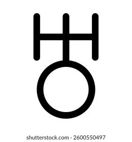 Uranus sign of planet line icon editable stroke vector image