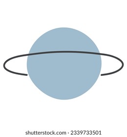 Uranus Single 1 cute on a white background, vector illustration.