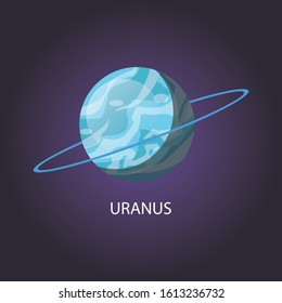 Uranus, solar system planet. Vector illustration isolated on background