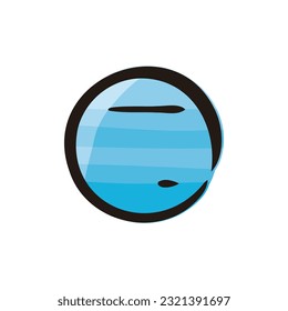 Uranus - Space and planet icon (Hand-drawn line, colored version)