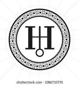 Uranus symbol background bohemian style for your business