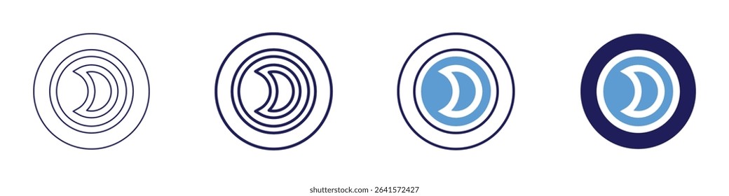 Uranus tilt icon in 4 different styles. Thin Line, Line, Bold Line, Duotone. Duotone style. Editable stroke.