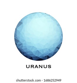 Uranus. Triangle polygonal Uranus in solar system planet. Polygon design. Low polygon vector illustration with white background. 