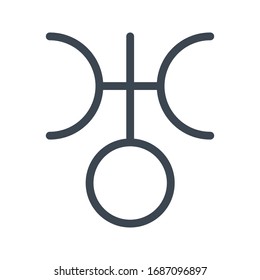 Icono de color de glifo vectorial de Urano 