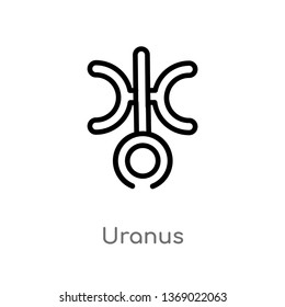 uranus vector line icon. Simple element illustration. uranus outline icon from zodiac concept. Can be used for web and mobile