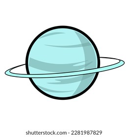Uranus vector. Planet Uranus, solar system