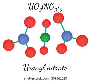 Uranyl nitrate UO2N2O6 molecule isolated on white