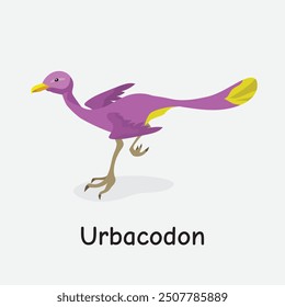 Urbacodon Dinosaur Vector Illustration with Small Predator