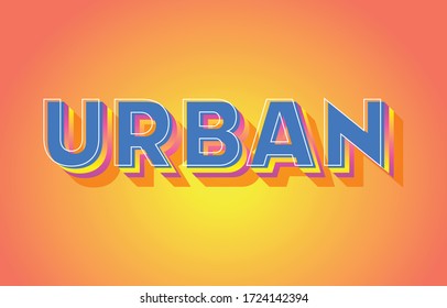 Urban 3D Text Effect Vector Illustration for modern, elegant use for a podcast cover, poster, leaflet or any social media posts.