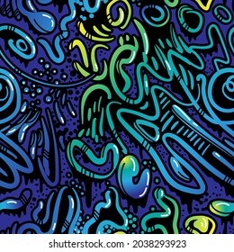 Urban abstract graffiti seamless pattern with gradient lines 