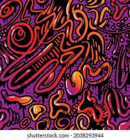 Urban abstract graffiti seamless pattern with gradient lines 