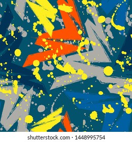 Urban abstract seamless pattern with curved elements.