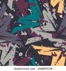 Urban abstract seamless pattern with curved elements.