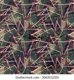 Urban abstract seamless pattern with curved geometry elements
