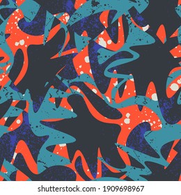 Urban abstract seamless pattern with wave vector elements