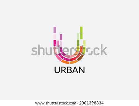 Urban Abstract u letter modern lettermarks logo design
