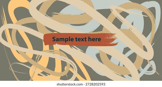 Textura abstracta Urbana del Vector con los trazos dibujados a mano del pincel. Fondo ondulado abstracto mínimo en colores del  de la tierra para el Web y la marca. Línea de pincel en bucle . Vector 