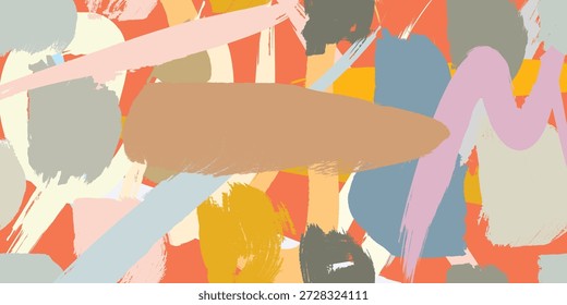 Textura abstracta Urbana del Vector con los trazos dibujados a mano del pincel. Fondo ondulado abstracto mínimo en colores del  de la tierra para el Web y la marca. Línea de pincel en bucle . Vector 