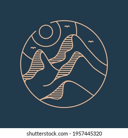 Urban Adventure Mountain Monoline Vector illustration