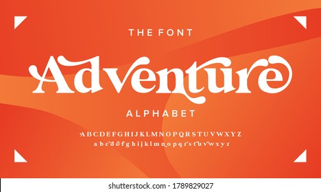 Urban alphabet, minimal font. exclusive trend with orange background. Vector illustration.
