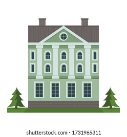 Urban architecture in flat style. Vector illustration of a city building