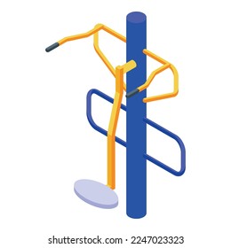 Icono de área urbana vector isométrico. Entrenamiento callejero. Parque deportivo