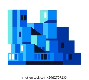 Urban area in India - modern flat design style single isolated image. Neat detailed illustration of crowded houses, high building density per square meter. Overpopulation and city life idea