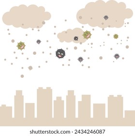 Urban areas with photochemical smog, viruses, pollen, etc.