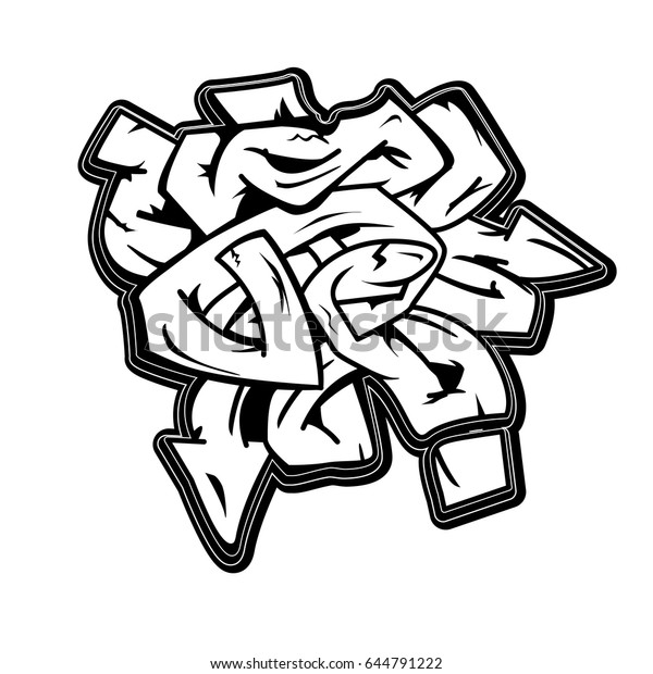 Urban Art Monochrome Grafitti Vector Design Stock Vector Royalty Free