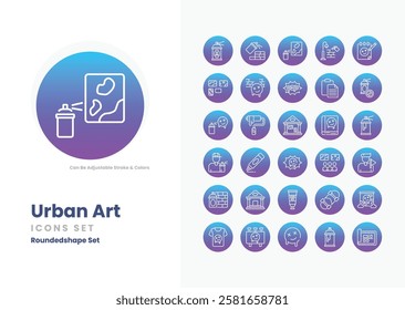 urban art vector icon collection stock illustration