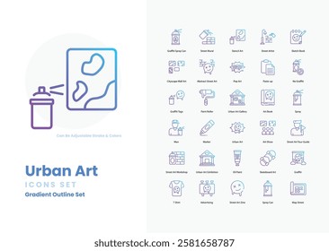 urban art vector icon collection stock illustration