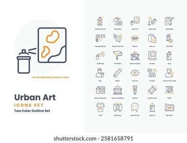 urban art vector icon collection stock illustration