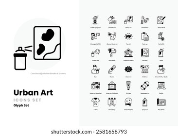 urban art vector icon collection stock illustration