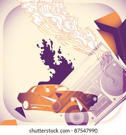 Urban artistic concept. Vector illustration.