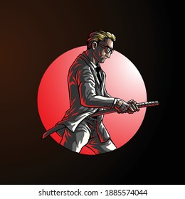 urban assassin vector draw illustration