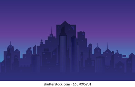 Urban atmosphere at night before dawn 