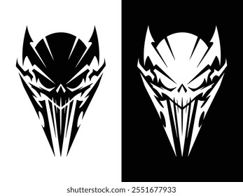 Urban Attitude Slick Black and Stylish Skull Art Chic and Groovy Funky Fusion in Monochrome Skullhead Pro Vector.eps