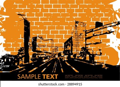 Urban background in graffity style