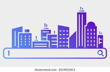 Fondo Urbana en el ícono. Icono de degradado para su negocio. EPS 10.