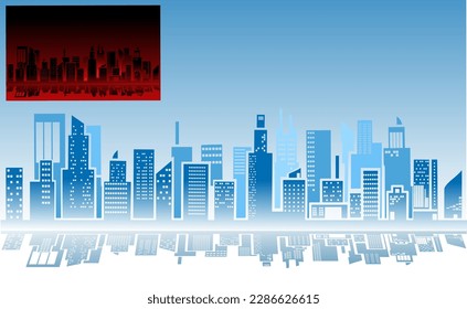 Urban background silhouette, below the horizon, misty, cold ....There are other versions darker