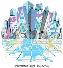 Urban background. Vector illustration.