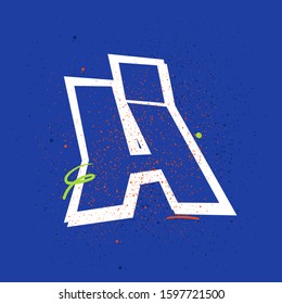 Urban based graffiti letter on blue background