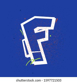 Urban based graffiti letter on blue background