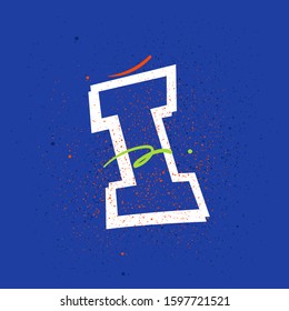 Urban based graffiti letter on blue background