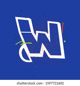 Urban based graffiti letter on blue background