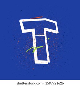 Urban based graffiti letter on blue background