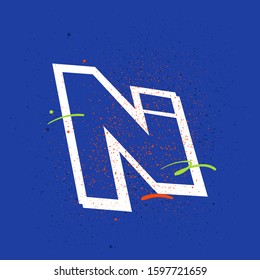 Urban based graffiti letter on blue background