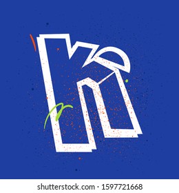 Urban based graffiti letter on blue background