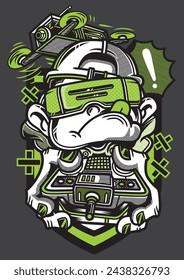 Urban Beat: Design Vektor-Illustration von DJ Bombox Musik Charakter in Street Art Style