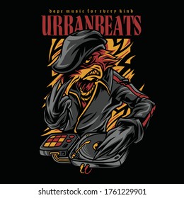 Urban Beats Hiphop Style Illustration